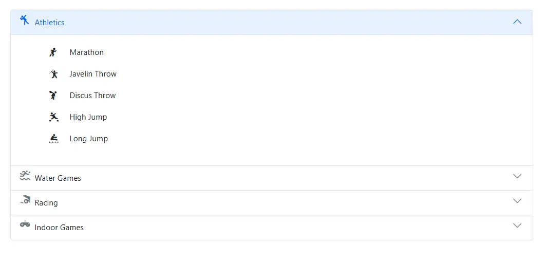 Blazor Accordion Component with Header Icon