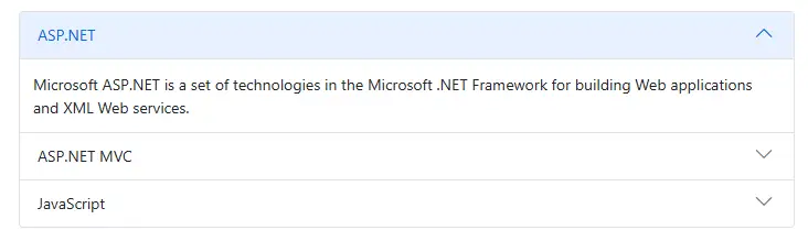Blazor Accordion Component with Single Expand Mode
