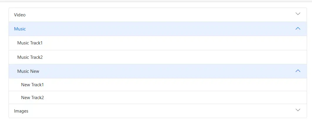 Blazor Accordion Component with Nested Item