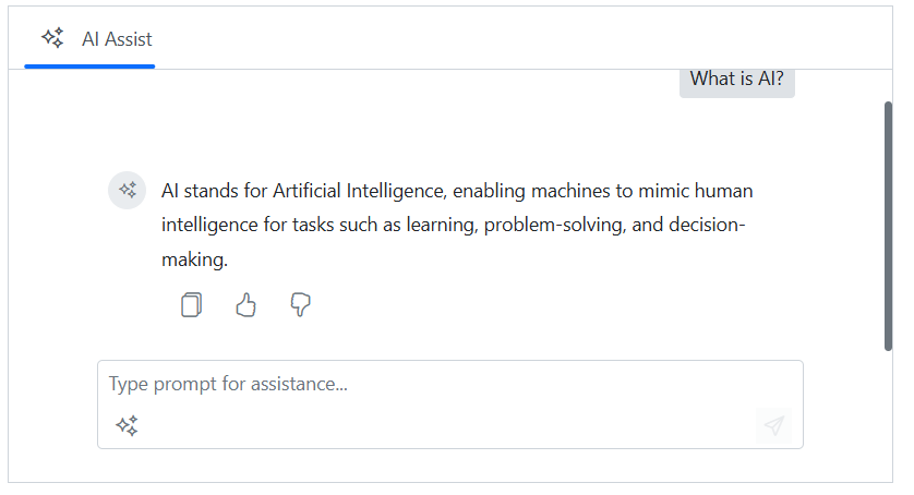 Blazor AI AssistView Footer Toolbar custom item