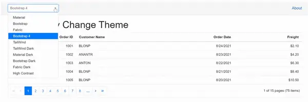 Change theme dynamically in blazor WASM app
