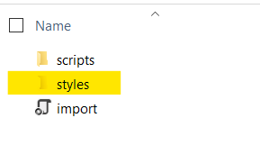 Select styles folder