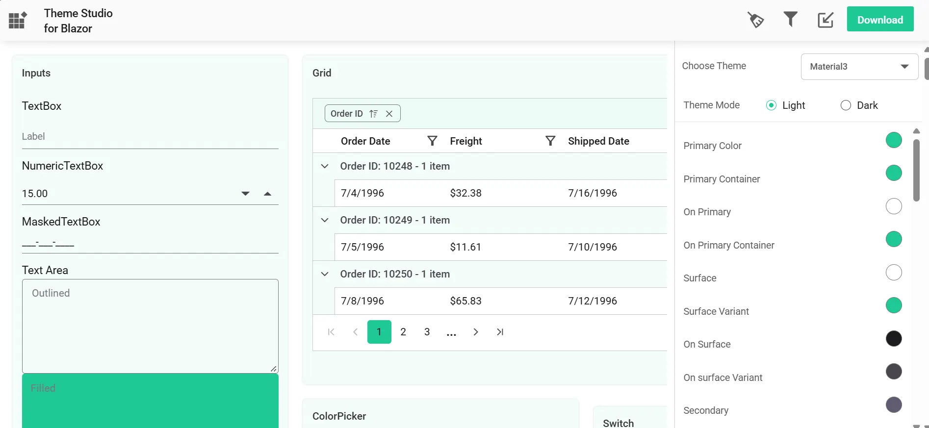 Theme Studio customized