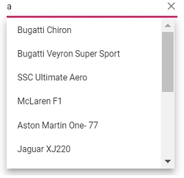 Blazor AutoComplete with expando object data binding