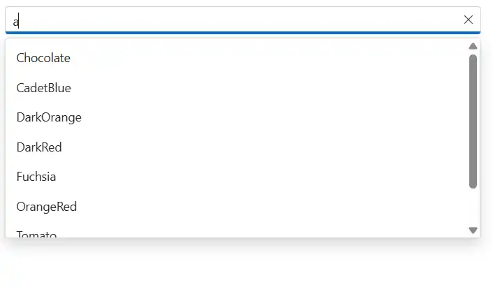 Blazor AutoComplete with observable collection data binding
