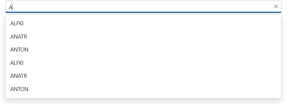 Blazor AutoComplete with Filter Type