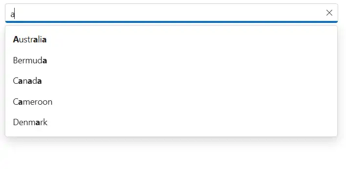 Blazor AutoComplete with HighLightSearch method