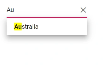 Blazor AutoComplete custom highlight style using the e-highlight class
