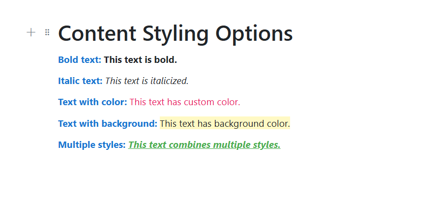 Blazor Block Editor Content Styles