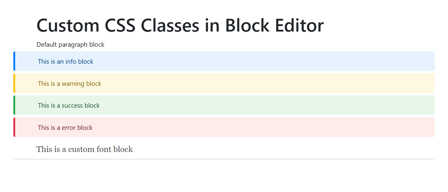 Blazor Block Editor Blocks CssClass