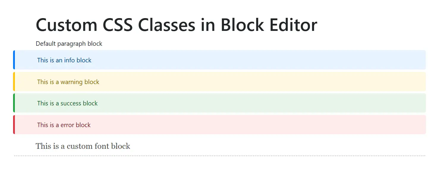 Blazor Block Editor Blocks CssClass