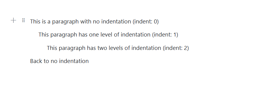 Blazor Block Editor Blocks Indent