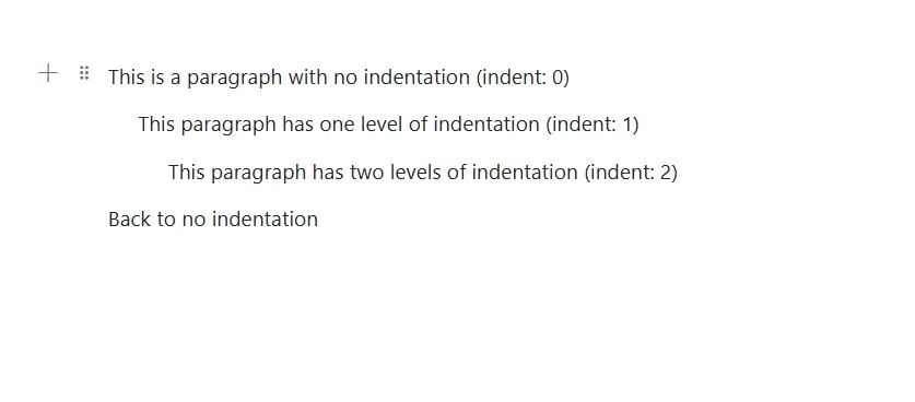 Blazor Block Editor Blocks Indent