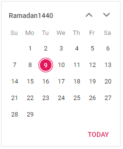 Blazor Calendar with Islamic Type