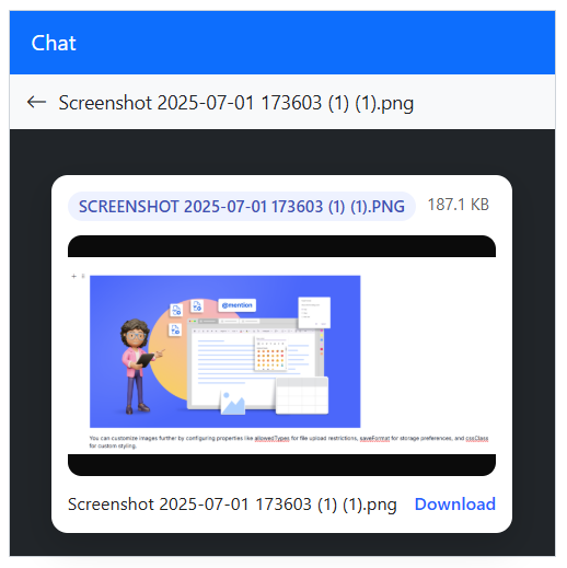 Blazor Chat UI Attachment Preview template