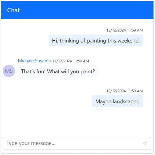 Blazor Chat UI AvatarUrl