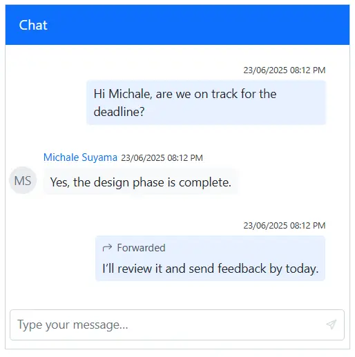 Blazor Chat UI IsForwarded