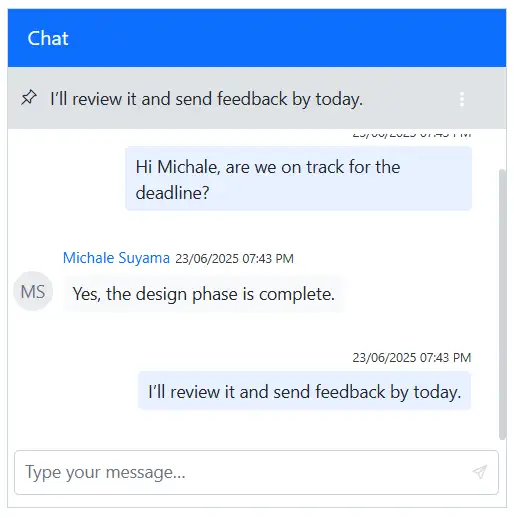 Blazor Chat UI IsPinned