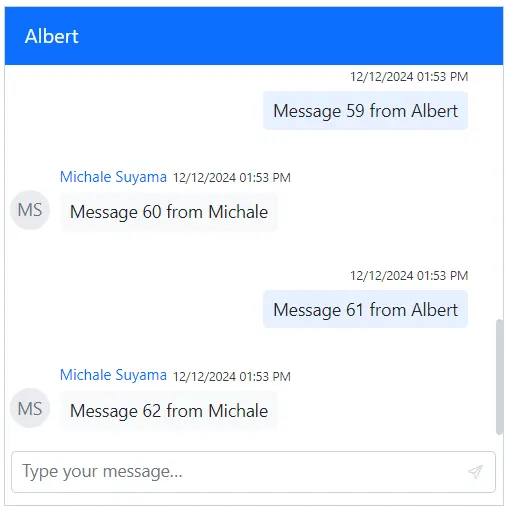 Blazor Chat UI LoadOnDemand