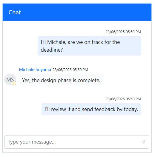 Blazor Chat UI StatusIconCss