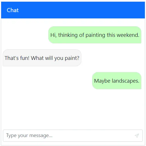 Blazor Chat UI MessageTemplate