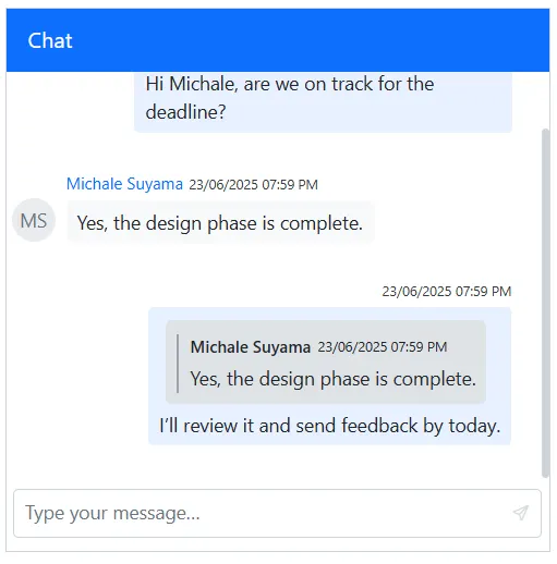 Blazor Chat UI RepliedTo