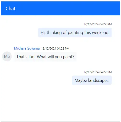 Blazor Chat UI ShowFooter