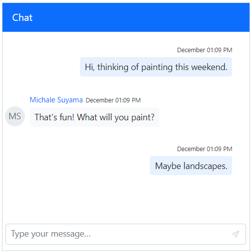 Blazor Chat UI TimestampFormat