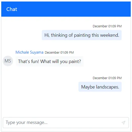 Blazor Chat UI TimestampFormat