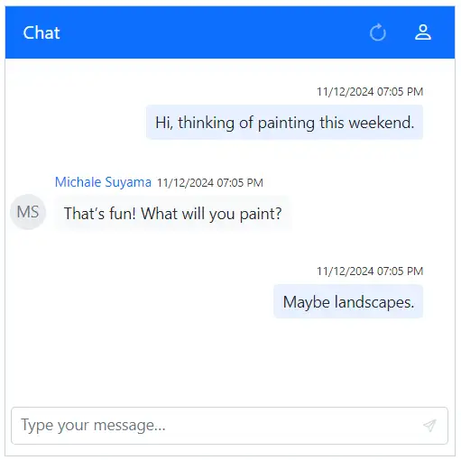 Blazor Chat UI Disabled