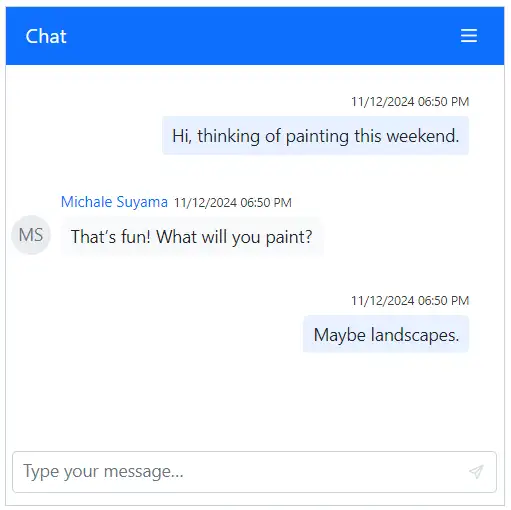 Blazor Chat UI IconCss