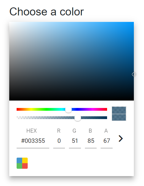 Inline Rendering in Blazor ColorPicker