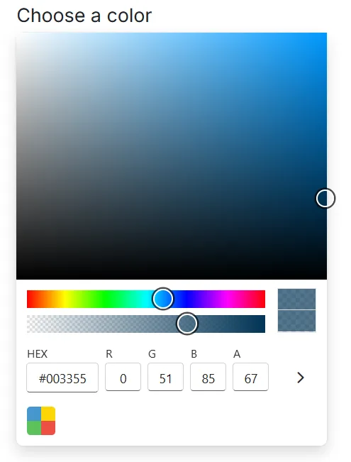 Inline Rendering in Blazor ColorPicker