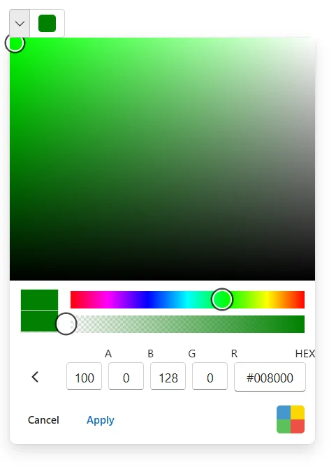 Right to Left in Blazor ColorPicker