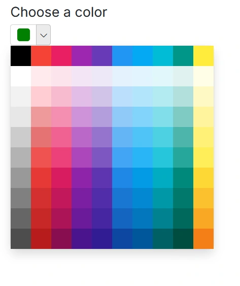 Rendering Show Recent color in Blazor ColorPicker