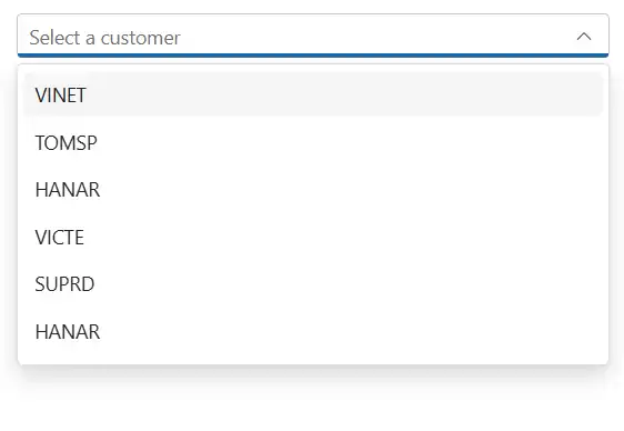Blazor ComboBox with Data Binding
