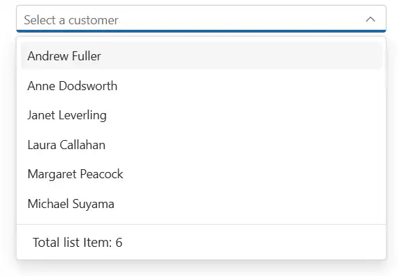 Blazor ComboBox with FooterTemplate