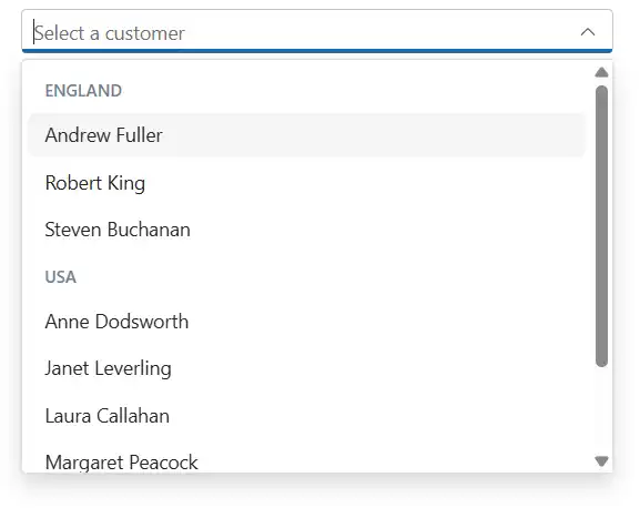 Blazor ComboBox with GroupTemplate