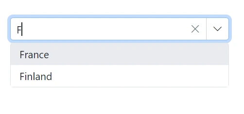 Blazor ComboBox with local data filtering