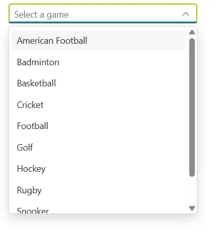 Blazor ComboBox focusing color outline theme