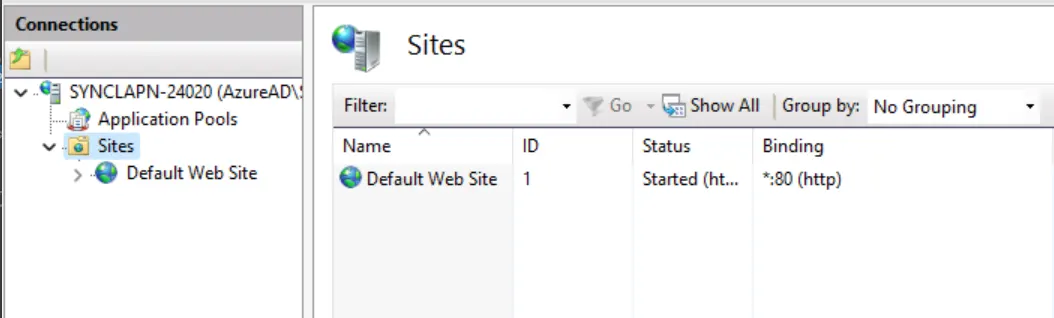 Add site in IIS