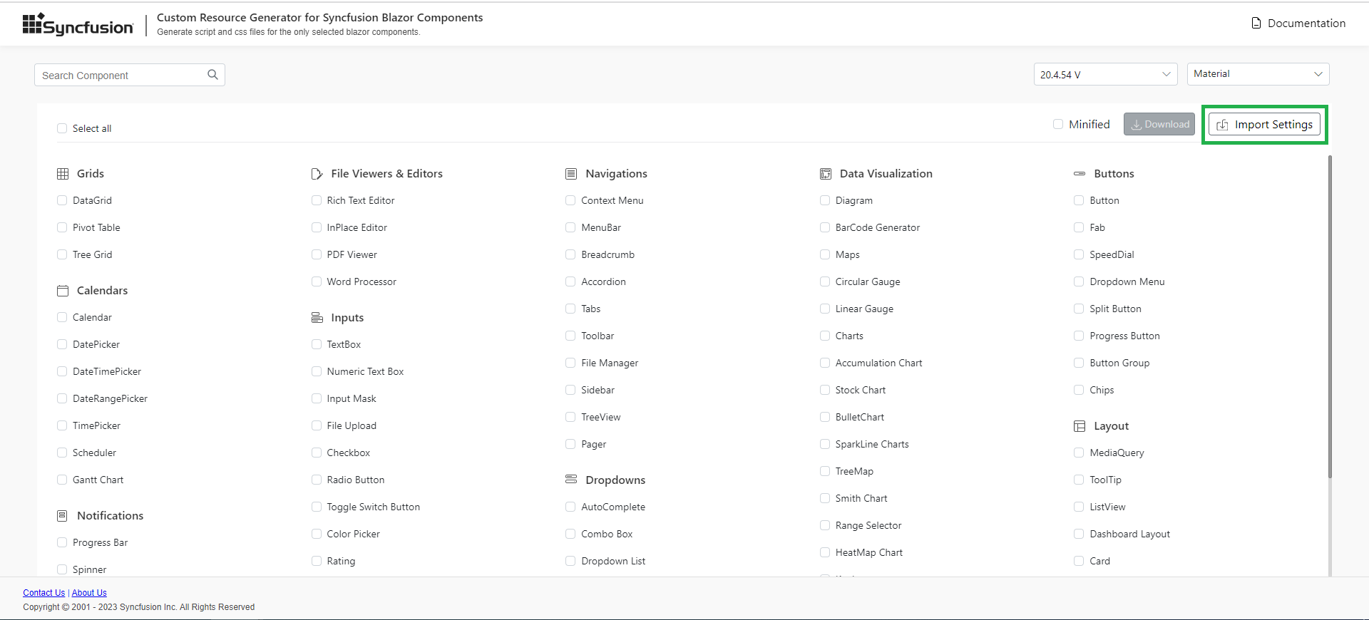 Import option in CRG