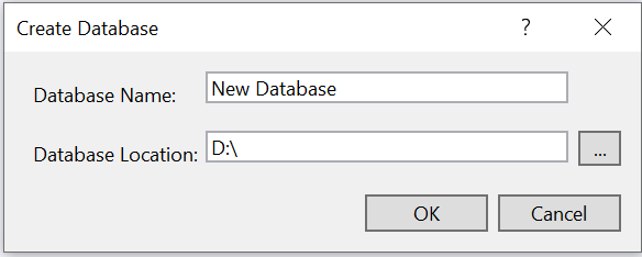 Adding database name and location