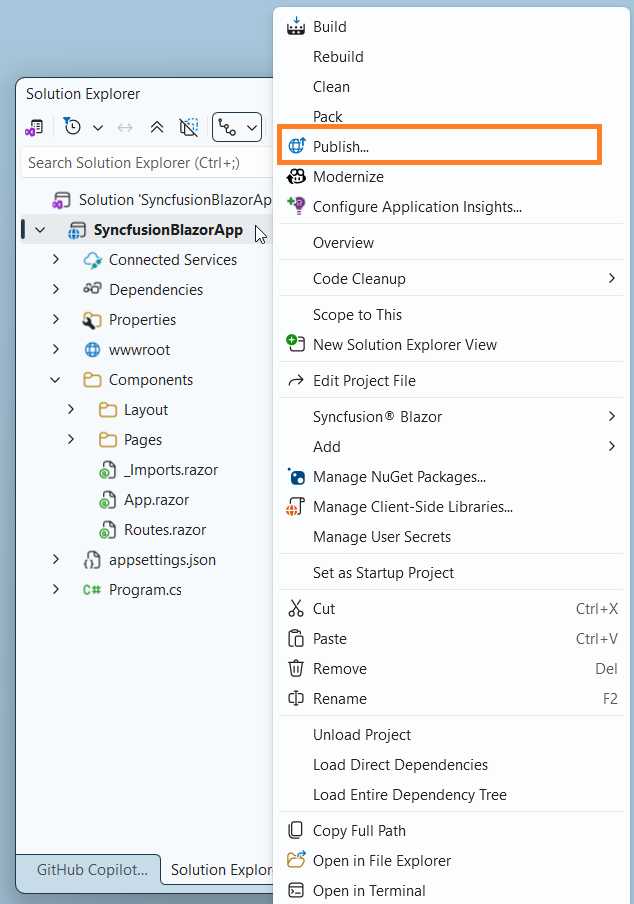 Solution Explorer in Blazor