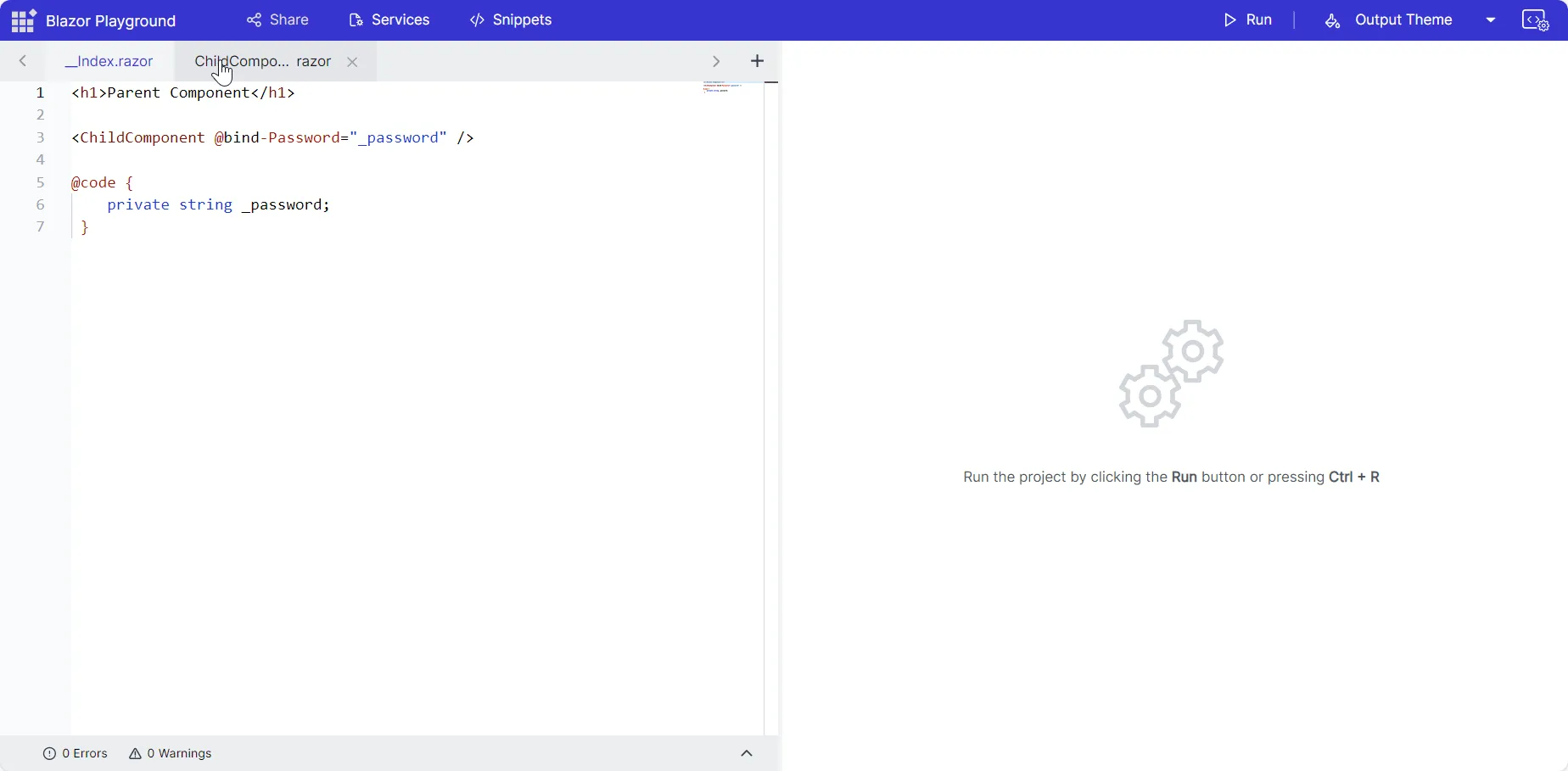 Syncfusion Blazor Playground with Child Component