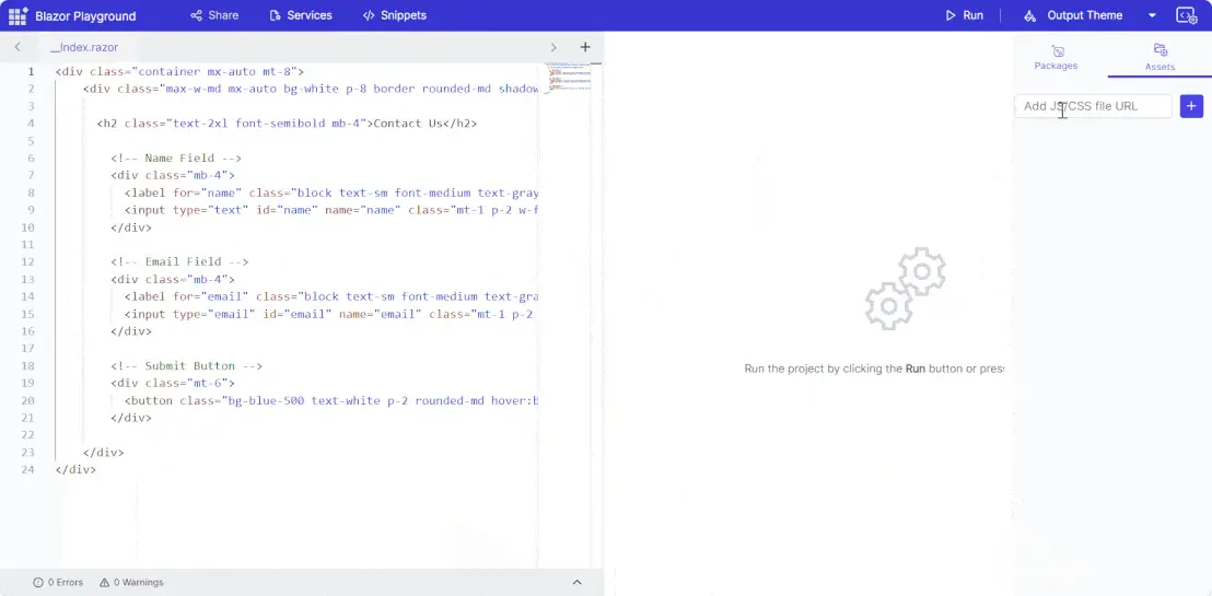 Syncfusion Blazor Playground with static assets
