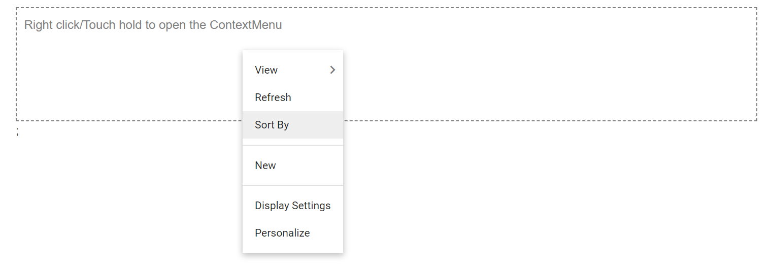 Context Menu Sample