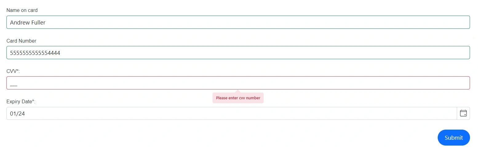 Blazor DataForm showing validation messages in tooltips for templated editors