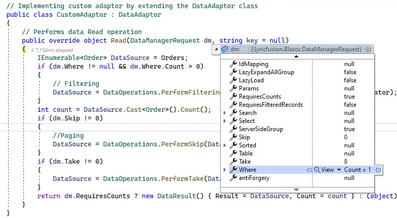 Handling Filtering in Custom Adaptor