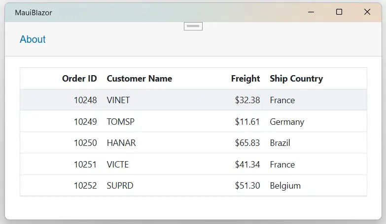 Blazor DataGrid Component